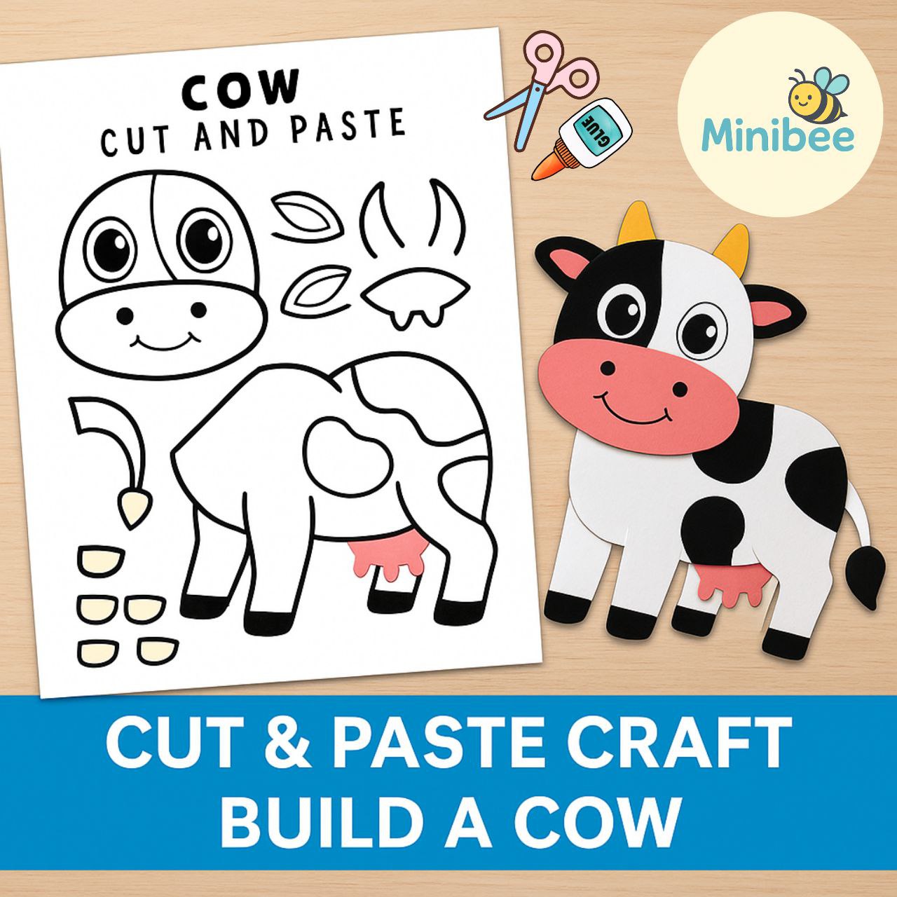 Minibee Paper Zoo | 10 Printable Animal Crafts for kids