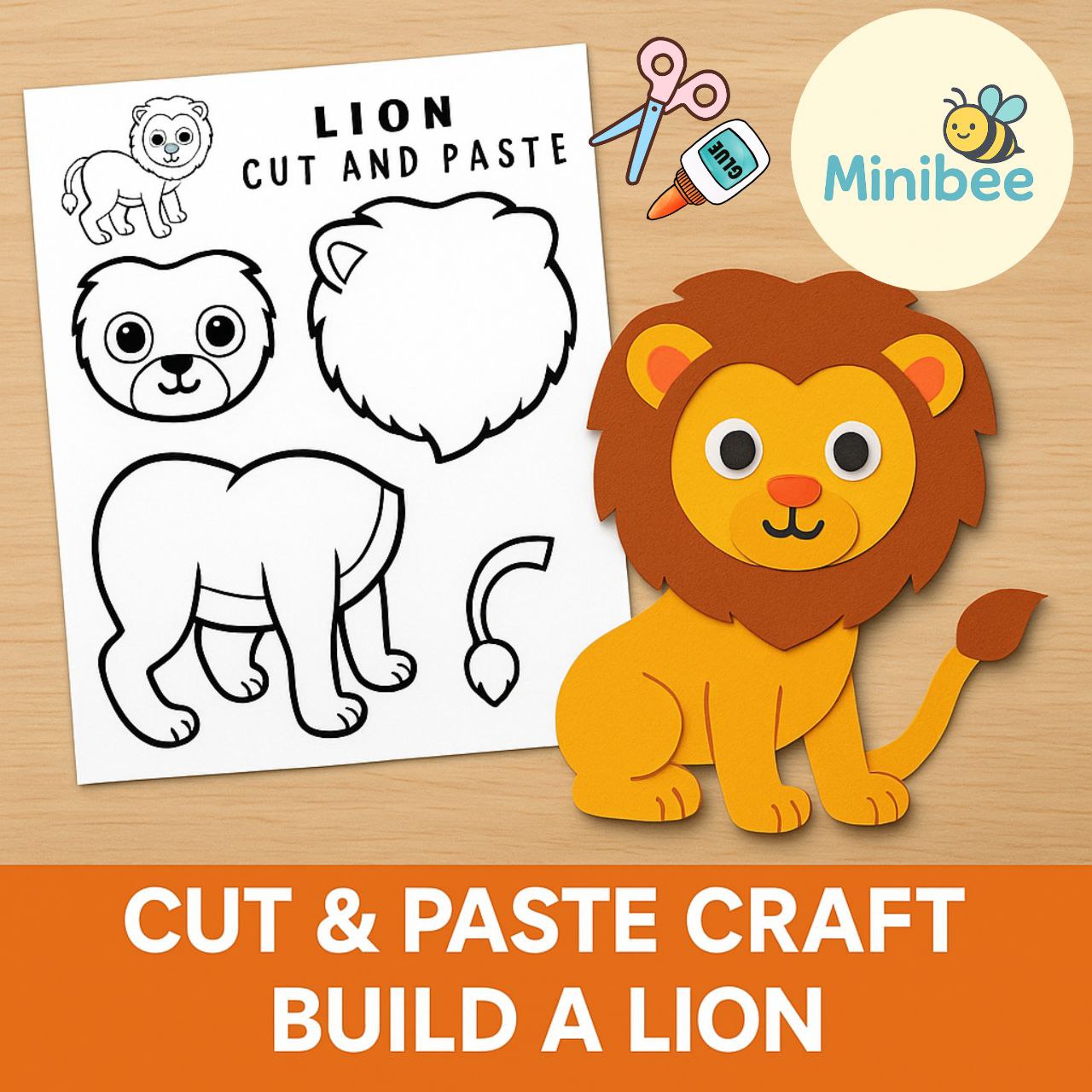 Minibee Paper Zoo | 10 Printable Animal Crafts for kids