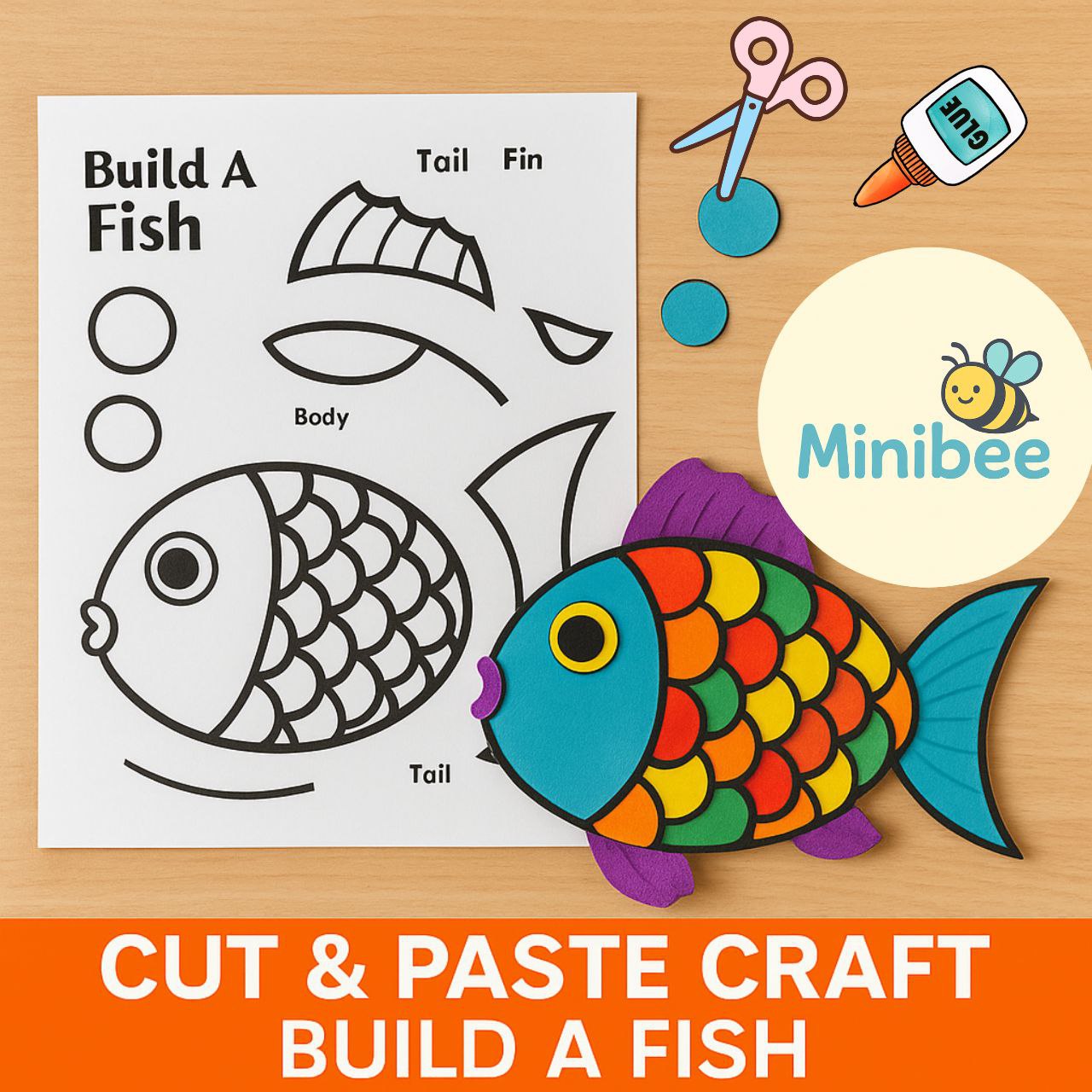 Minibee Paper Zoo | 10 Printable Animal Crafts for kids