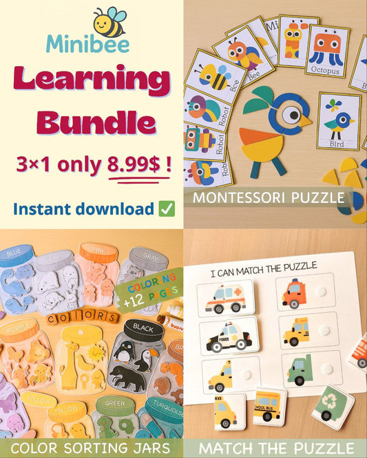 Minibee Learning Bundle | Montessori Printable Set